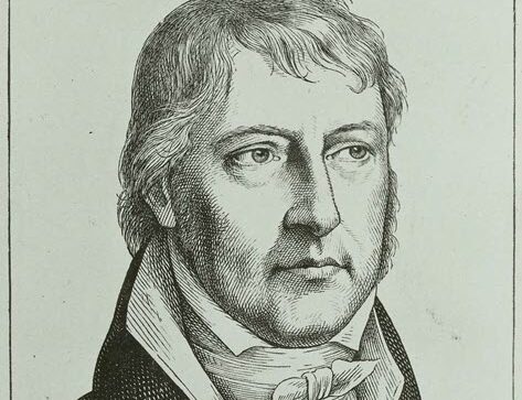 An engraved portrait of a youner Hegel