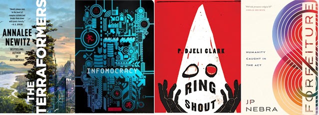 book covers for four summer-fall book selections